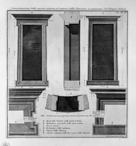 Démonstration des vues extérieures et intérieures de la fenêtre en cloche du Temple de Vesta - Francesco Piranesi